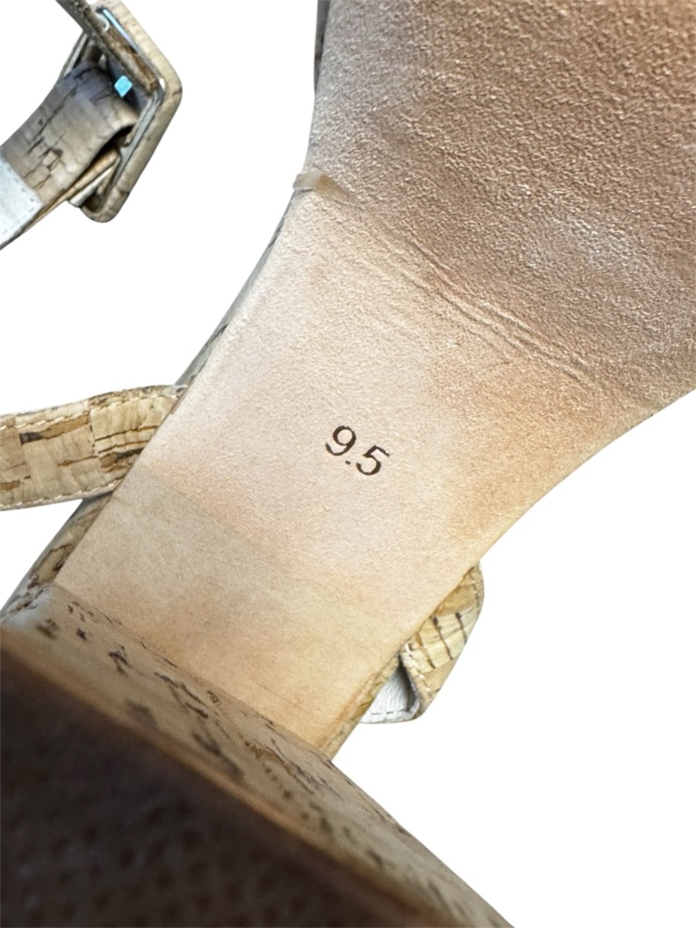 HOUSE OF HARLOW 1960 Mika Platform Heel in Natural Cork Leather Sole Sz 9.5 - Picture 12 of 17